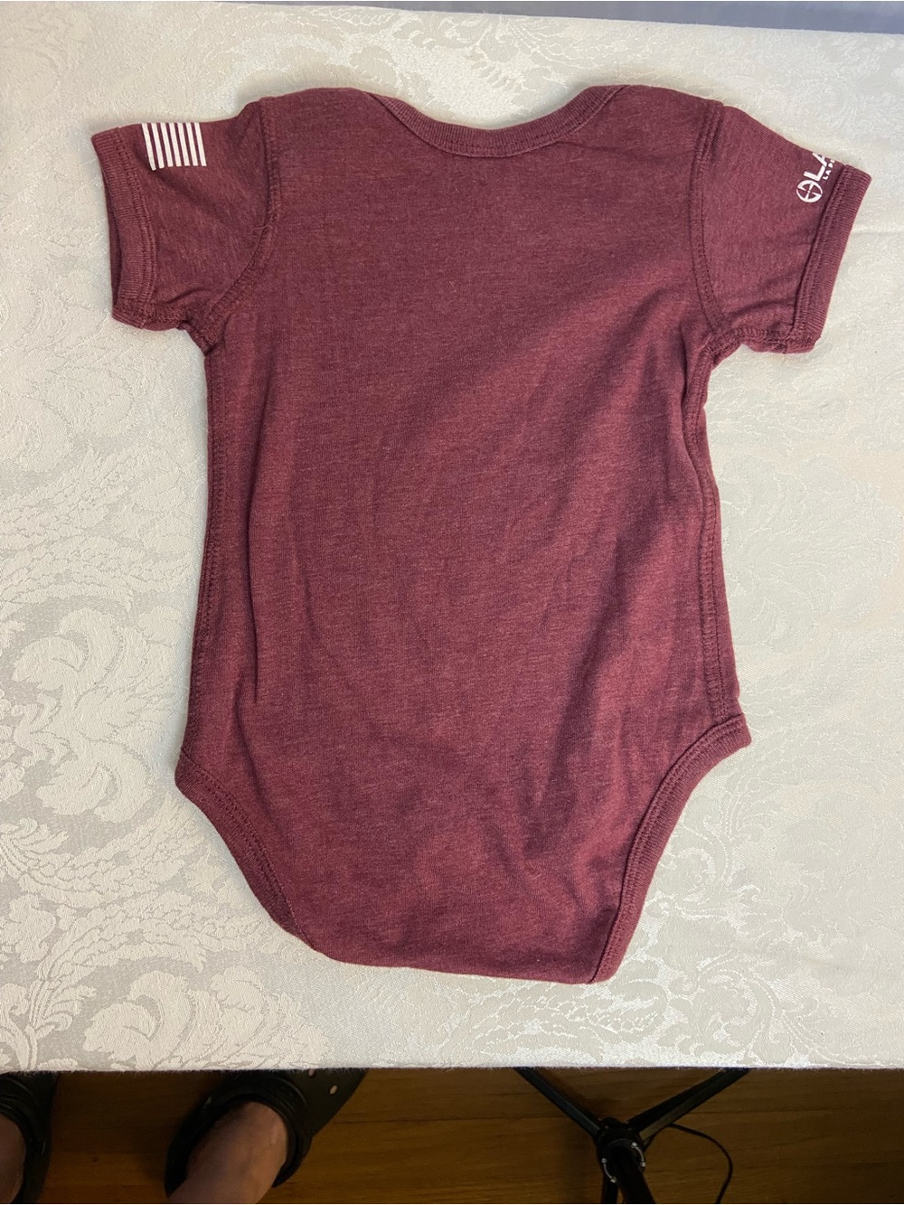 Rabbit Skins Maroon Toddler One-Piece Bodysuit with White Graphic - Picture 2 of 6